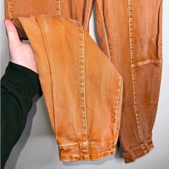 Ulla Johnson Storm Jean Rust Acid Wash Orange Barrel Pants Size 2 Pockets - Picture 5 of 10